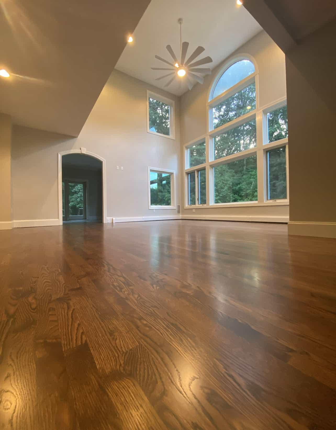 Before and after wood floor refinishing